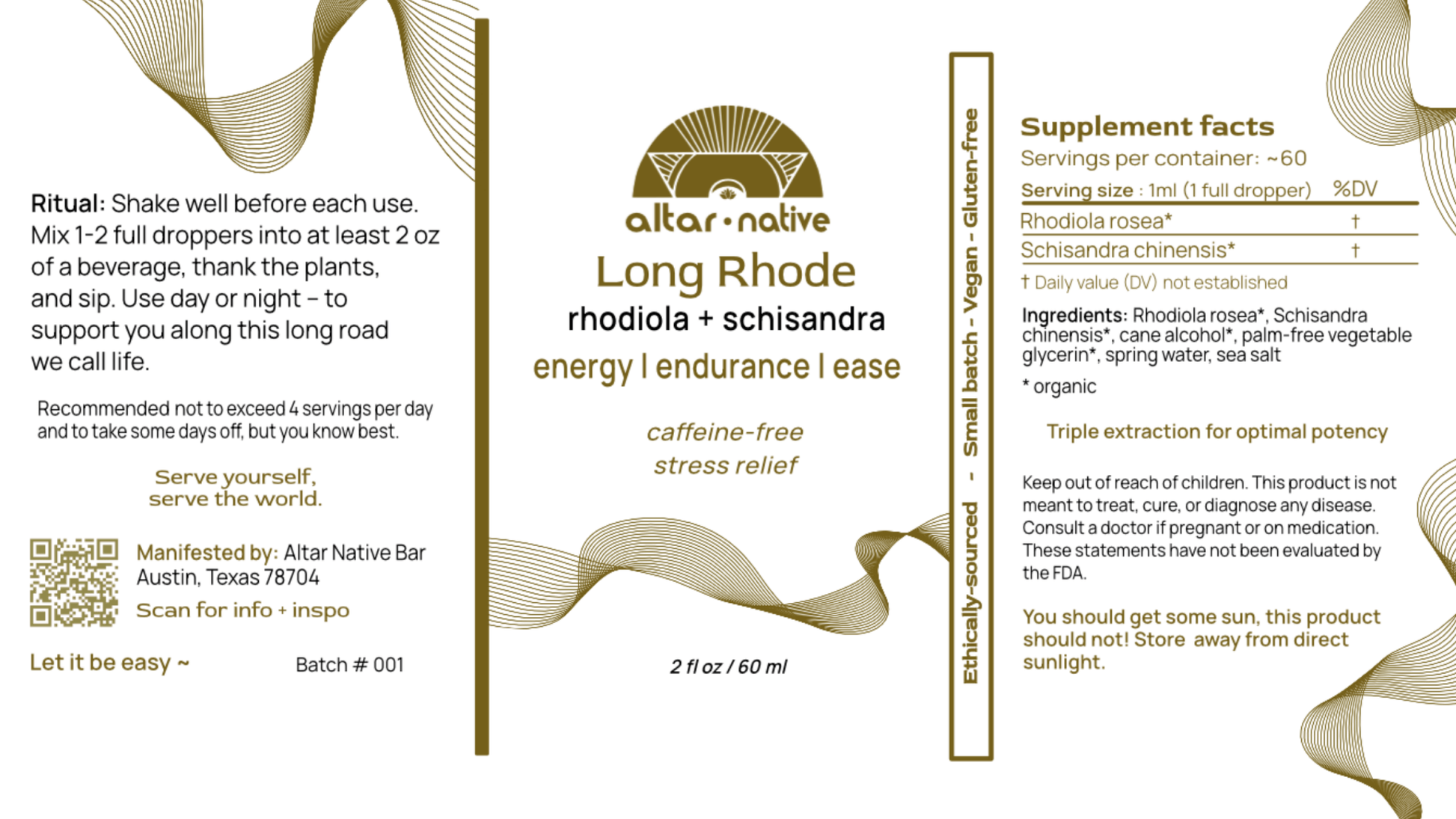 Altar Native - Long Rhode ⟡ Rhodiola + Schisandra Drops - Tincture - MaxCare Shop