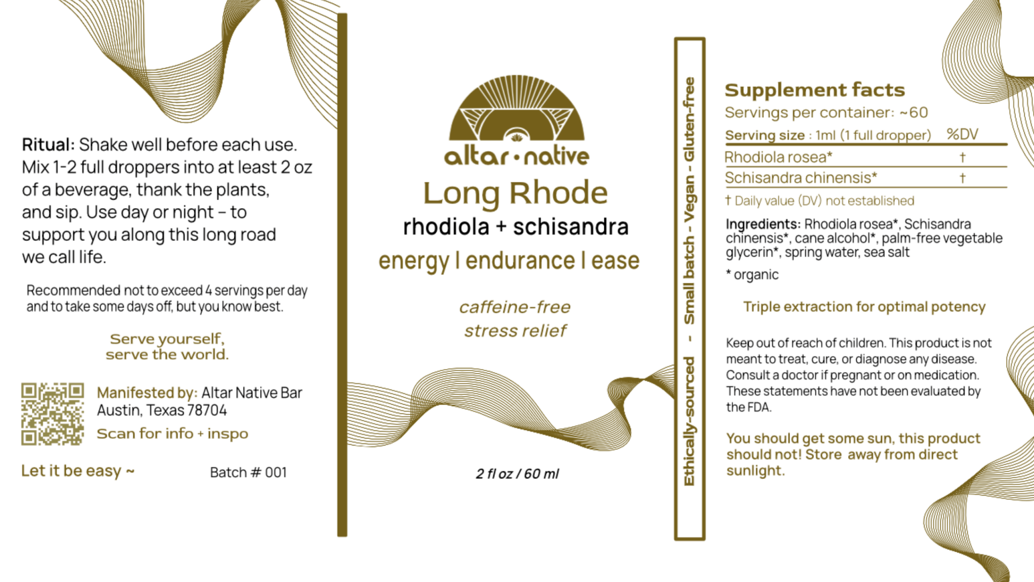 Altar Native - Long Rhode ⟡ Rhodiola + Schisandra Drops - Tincture - MaxCare Shop