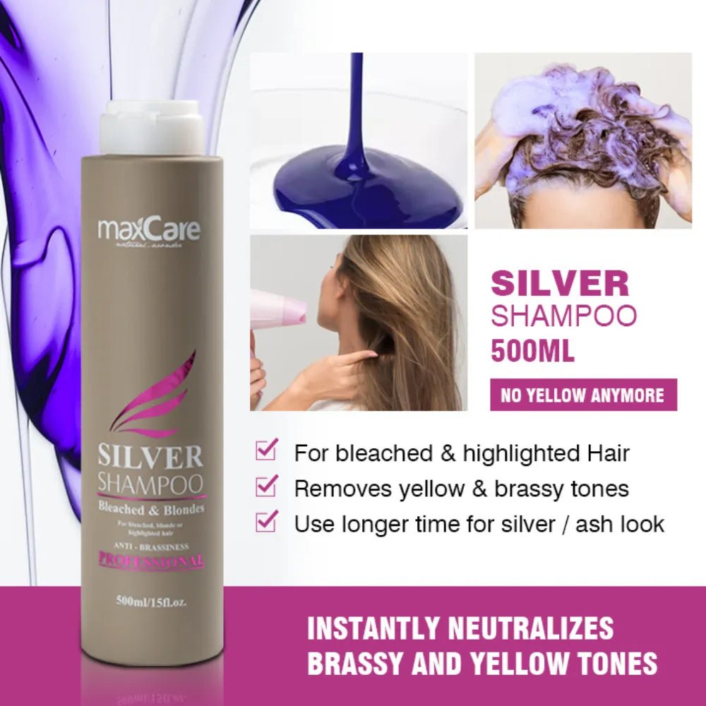 MaxCare - MaxCare Silver Shampoo for Blonde, Bleached & Highlighted Hair 500ml - Shampoo - MaxCare Shop