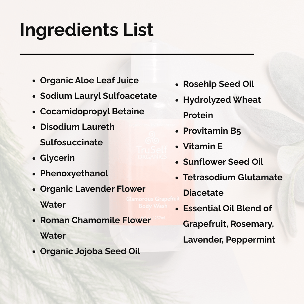 TruSelf Organics - Glamorous Grapefruit Body Wash - MaxCare Shop